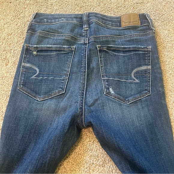 Women's Denim Jeans Size 4 Skinny American Eagle Super Stretch - Picture 6 of 12